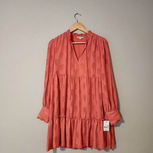 Ophelia Roe Dresses & Skirts - NWT Long Sleeve Coral Dress Ophelia Roe Size Small